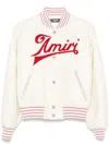 Amiri Logo-embroidered Bomber Jacket In White