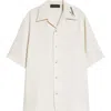 Amiri Quad Jacquard Bowling Shirt In Alabaster