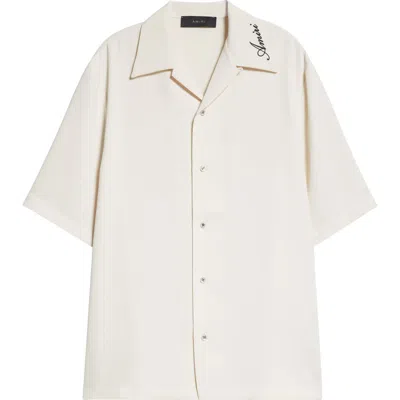 AMIRI AMIRI LOGO EMBROIDERED CAMP SHIRT