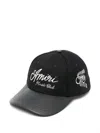 Amiri Hollywood Music Club Wool Blend Adjustable Baseball Cap In 黑色