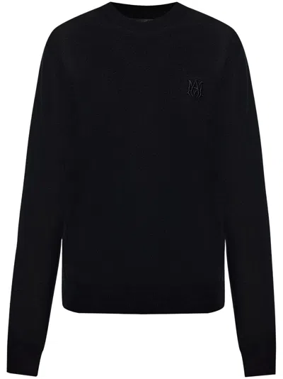 Amiri Logo-embroidered Cashmere Sweater In Schwarz