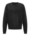 Amiri Crew Neck Sweatshirt With Destroyed Effect In Black