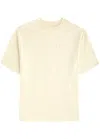 Amiri Logo-embroidered Cotton T-shirt In Cream