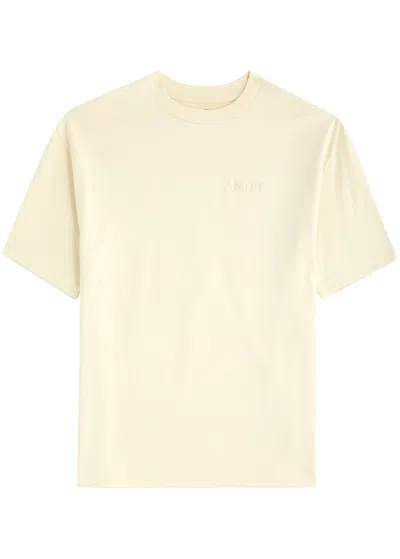 Amiri Logo-embroidered Cotton T-shirt In Cream