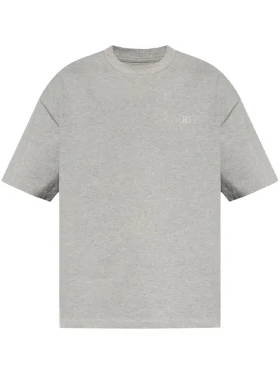 Amiri Logo-embroidered Crew Neck T-shirt In Grey