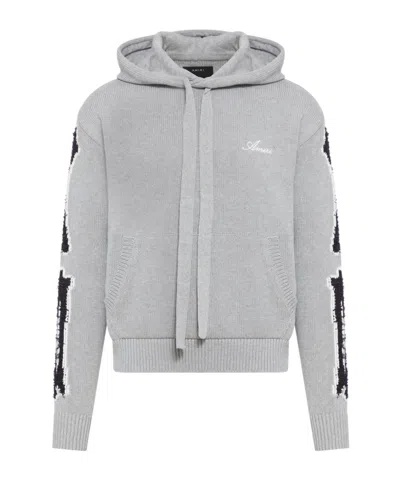 AMIRI AMIRI LOGO EMBROIDERED DRAWSTRING KNITTED HOODIE