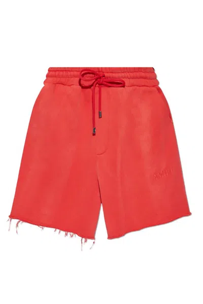 Amiri Embroidered Track Shorts In Red