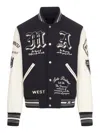 AMIRI AMIRI LOGO EMBROIDERED DREAM TEAM VARSITY JACKET