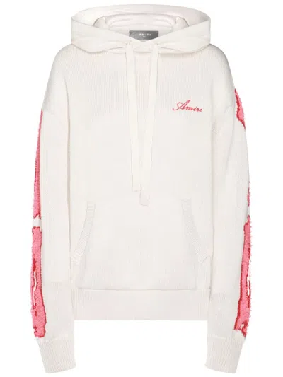 Amiri Logo-embroidered Hoodie In Pink