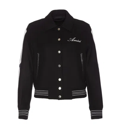 Amiri Logo Embroidered Jacket In Black