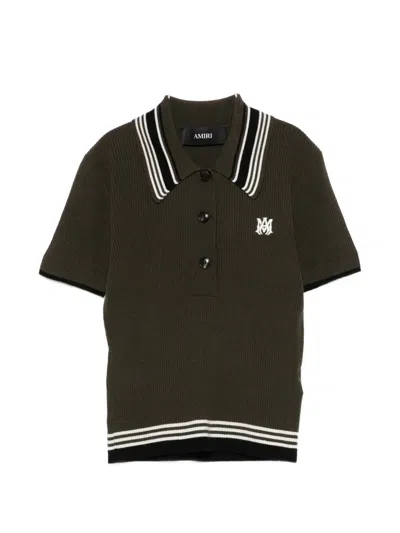 Amiri Logo-embroidered Polo Top In Green