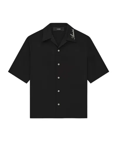 Amiri Logo-embroidered Shirt In Black