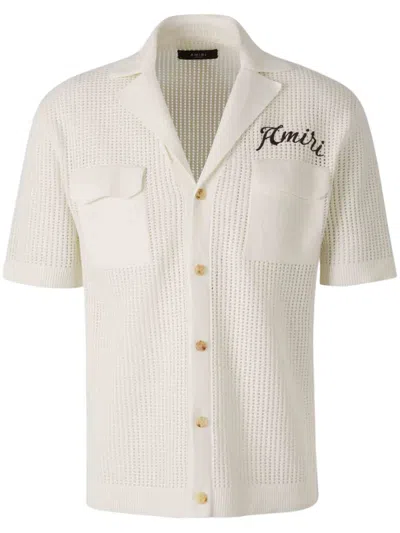 Amiri Logo-embroidered Shirt In Neutrals