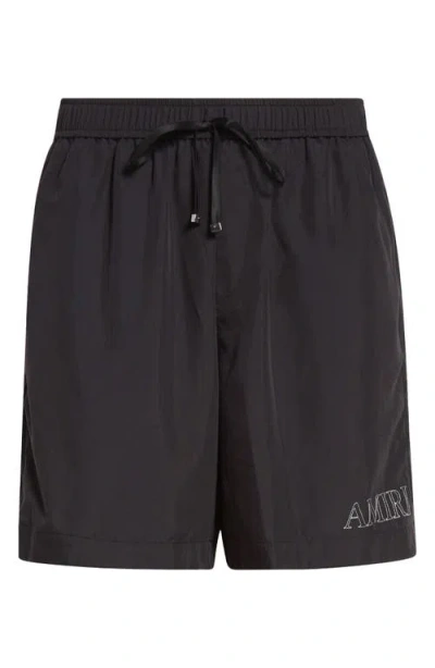 Amiri Logo Embroidered Shorts In Black