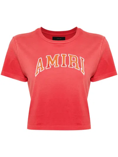 Amiri Logo-embroidered T-shirt In Red