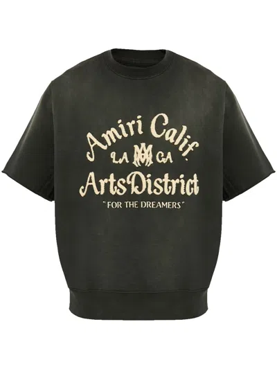 Amiri Logo-embroidered T-shirt In Schwarz