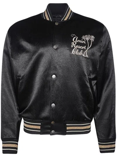 Amiri Logo-embroidered Track Jacket In Black