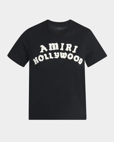 Amiri Logo Hollywood Short-sleeve Tee In Black