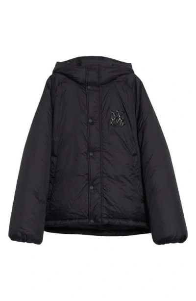 Amiri Logo Hooded Puffer Jacket In Black