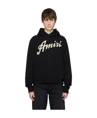Amiri Logo Hooded Sweater In Black