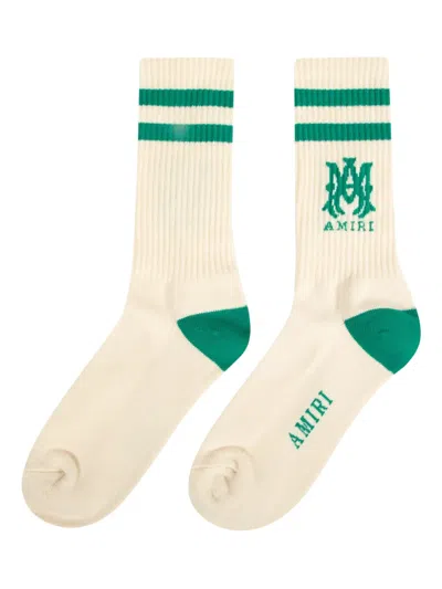 Amiri Logo-jacquard Socks In White