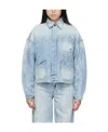 Amiri Logo Jacquard Denim Workwear Jacket In Blue