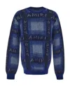 Amiri Logo Knit Jumper In Blue