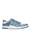 Amiri Shimmer Skel Top Low Sneaker White Blue In Blue