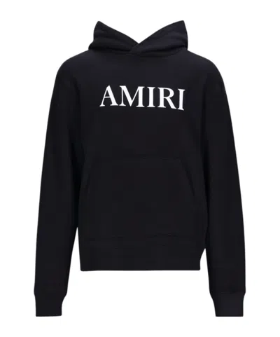 Amiri Logo-lettering Cotton Hoodie In Black