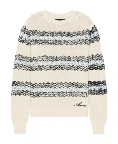 Amiri Logo Long-sleeved Sweater In White