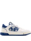 Amiri White And Blue Low Top Sneakers With Contrasting Logo Lettering In Cotton Man In White