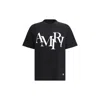 Amiri Cotton T-shirt With Front Logo Print In Black