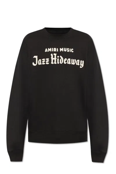 Amiri Logo Patch Crewneck Sweatshirt In Black