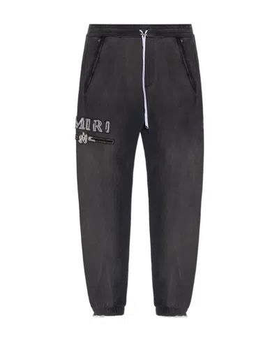 Amiri Logo Patch Drawstring Sweatpants In Black