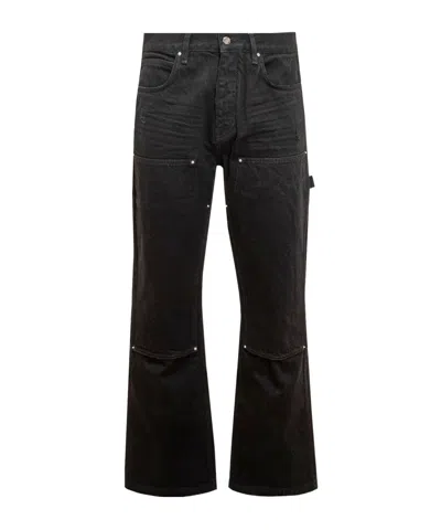 AMIRI AMIRI LOGO PATCH FLARED JEANS