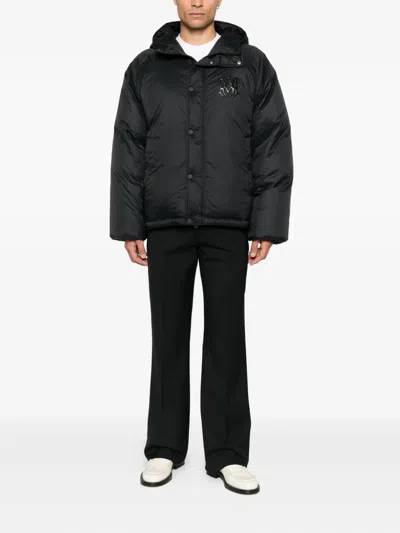 Amiri Logo-patch Hooded Jacket In Black