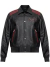Amiri Long-sleeved Leather Jacket In Black