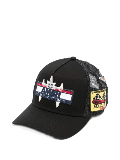 Amiri Logo-patch Mesh-back Cap In Black