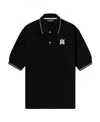 Amiri Black Polo Shirt With Classic Collar And Logo Embroidery On The Front In Black