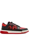 Amiri Low Top Sneakers With Round Toe And Perforated Patch In Black