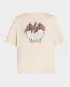 Amiri 'pegasus' Crew Neck Graphic Print T-shirt In Alabaster
