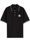 Amiri Men Black Polo Shirt With Classic Collar And Logo Embroidery On The Front In Cotton Man In Black