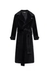 AMIRI AMIRI LOGO PLAQUE BELTED COAT