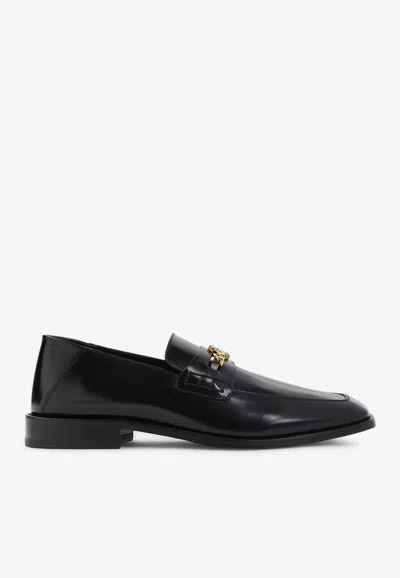 AMIRI LOGO-PLAQUE LEATHER LOAFERS