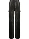 Amiri Logo-plaque Polished-finish Trousers In Black