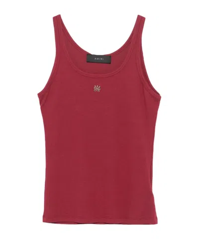 Amiri Logo-plaque Tank Top In Red