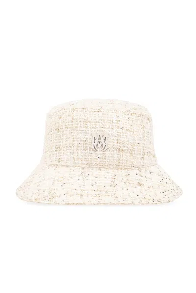 Amiri Tweed Bucket Hat In White