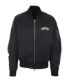 Amiri Mens Black Cherub Graphic-print Woven Bomber Jacket 38 In Black