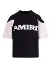 Amiri Logo-print Colour-block T-shirt In Black