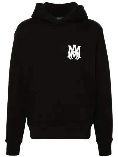 Amiri Hooded Cotton Sweatshirt Kangaroo Pocket In Black